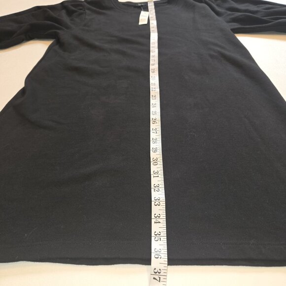 J. Crew Original Puff Sleeve Sweatshirt Dress Black Med Long Sleeve Shift BA957 - Picture 7 of 11